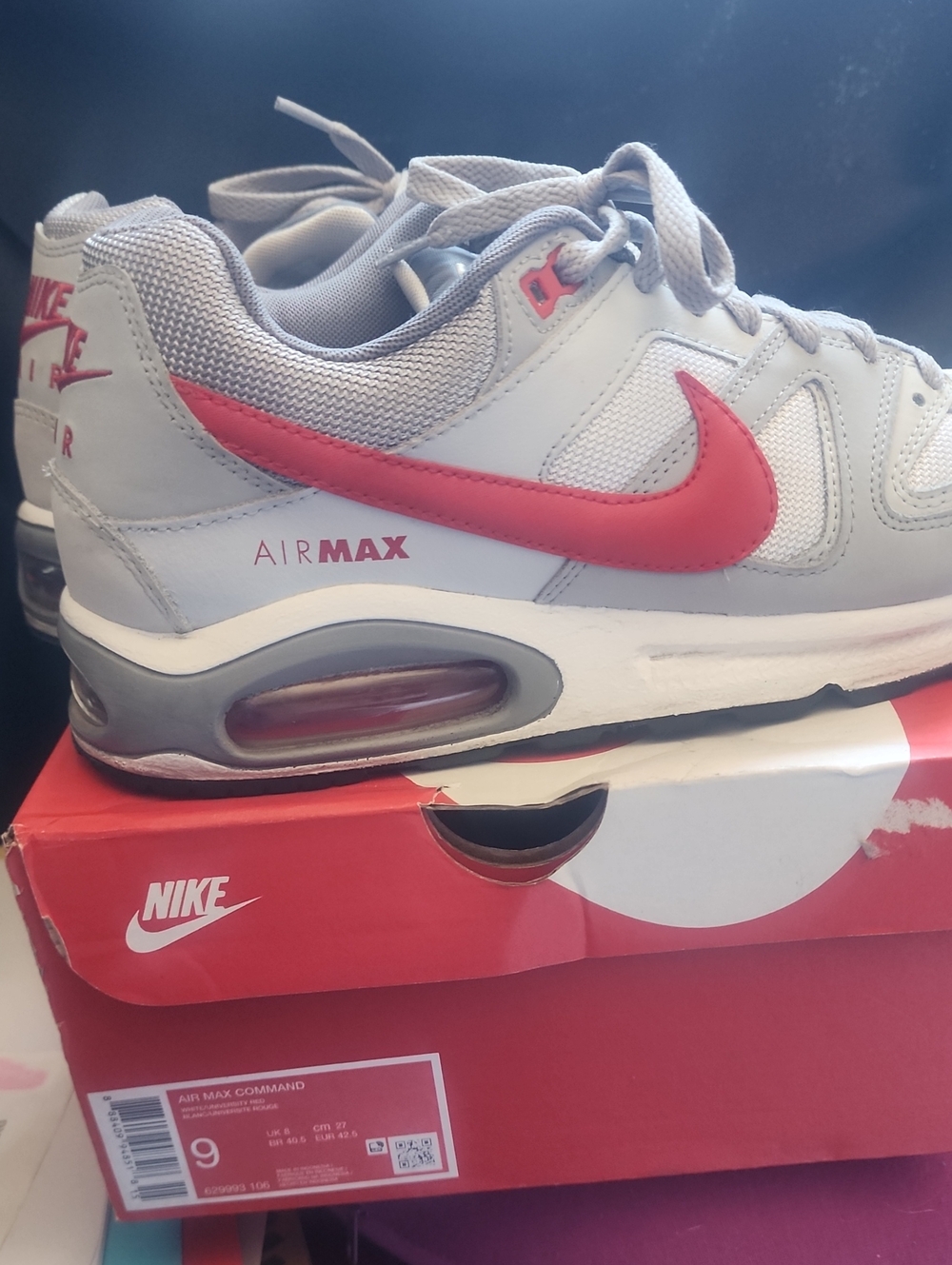 Nike Air Max Men's Athletic Sneakers in Gray and Red